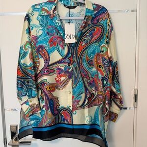 Zara Multicolor Paisley Shirt